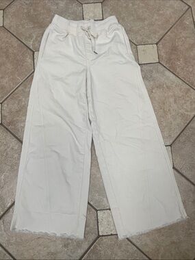 aerie Cream Drawstring Wide-Leg Pants